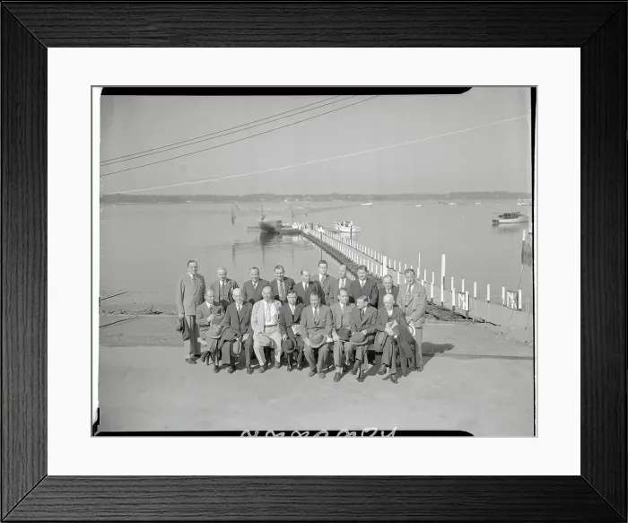 Framed Print : First Regular Airmail Flight by Seaplane