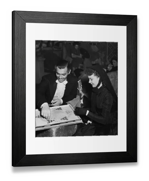 Framed Print : Leigh And Gable Play Checkers Framed Print : Leigh And Gable Play Checkers