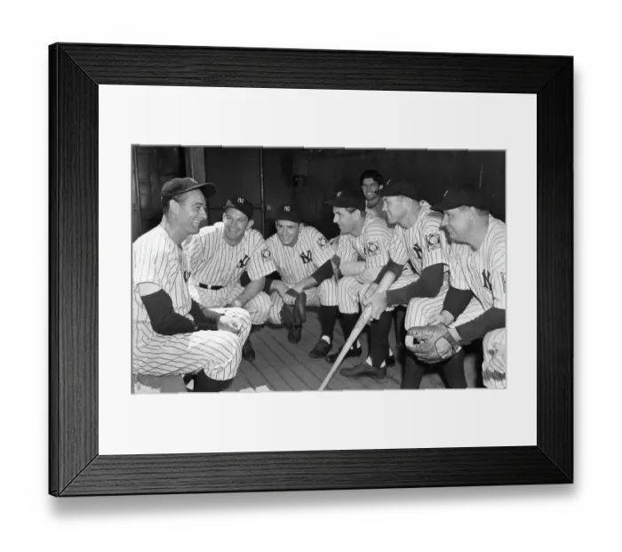 Framed Print : Lou Gehrig In Dugout W / Yankee Teammates Framed Print : Lou Gehrig In Dugout W / Yankee Teammates