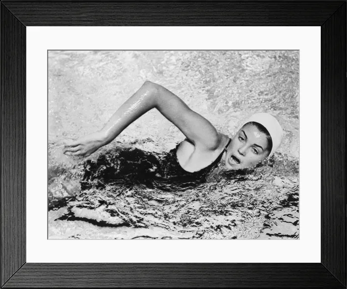 Framed Print : Esther Williams Swimming Framed Print : Esther Williams Swimming