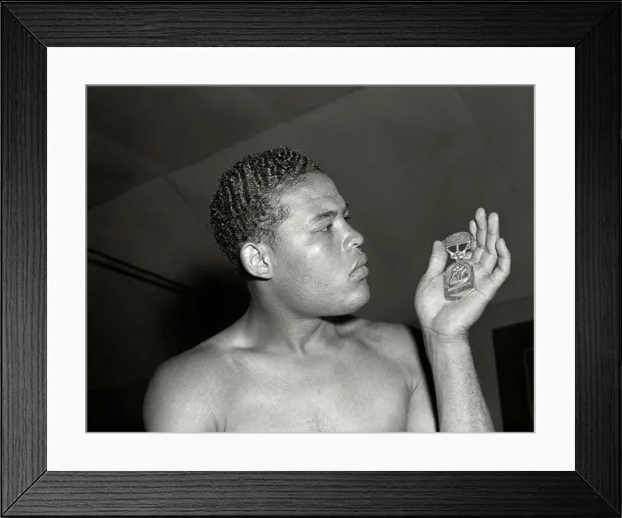 Framed Print : Joe Louis Observing Medal Framed Print : Joe Louis Observing Medal