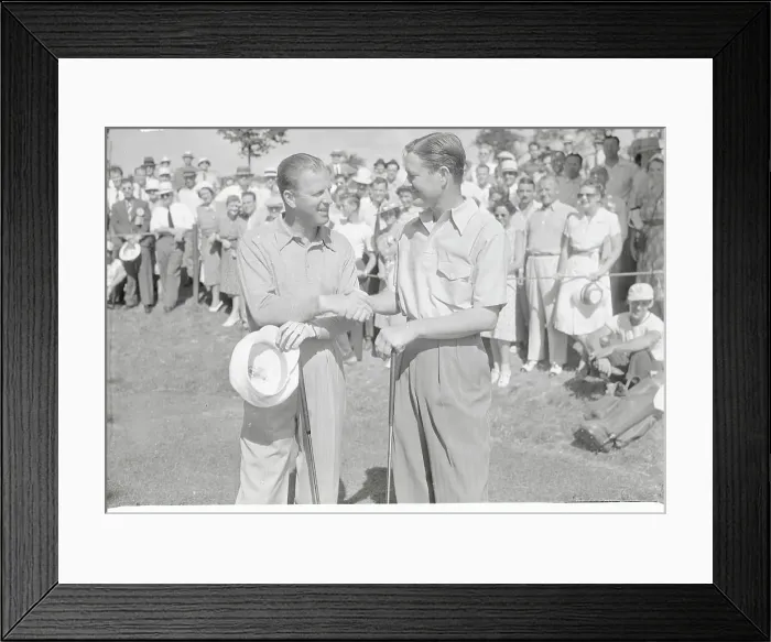 Framed Print : Byron Nelson Shaking Hands wih Craig Wood Framed Print : Byron Nelson Shaking Hands wih Craig Wood