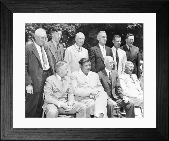 Framed Print : Baseball Greats Celebrating Baseball's Centennial Framed Print : Baseball Greats Celebrating Baseball's Centennial