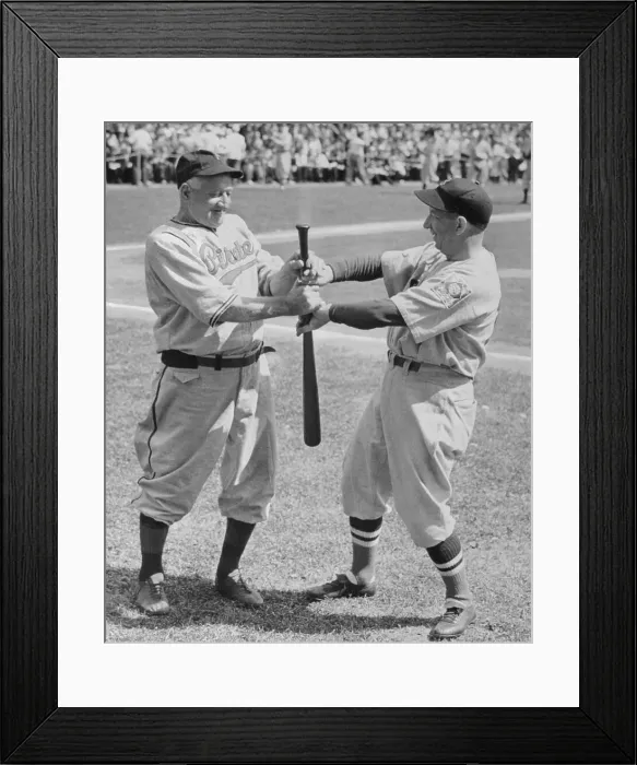 Framed Print : Honus Wagner and Eddie Collins Playing With Bat Framed Print : Honus Wagner and Eddie Collins Playing With Bat