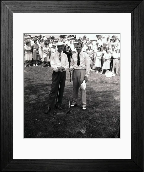 Framed Print : Byron Nelson and Ed Dudley Posing on Golf Course Framed Print : Byron Nelson and Ed Dudley Posing on Golf Course