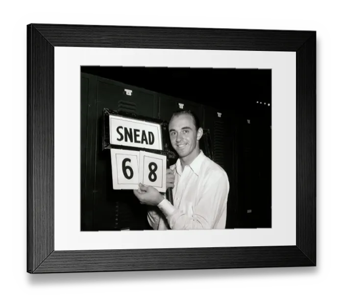Framed Print : Sam Snead Holding Score in Locker Room Framed Print : Sam Snead Holding Score in Locker Room