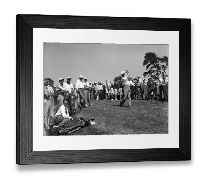 Framed Print : Harold Cooper Watching Byron Nelson Tee Off