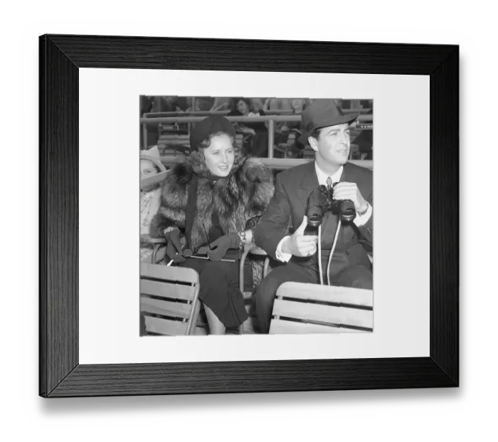 Framed Print : Barbara Stanwyck and Robert Taylor at Horse Race Framed Print : Barbara Stanwyck and Robert Taylor at Horse Race