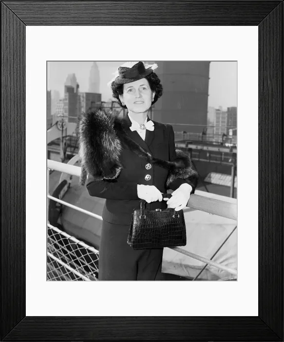 Framed Print : Mrs. Joseph P. Kennedy Aboard Ship