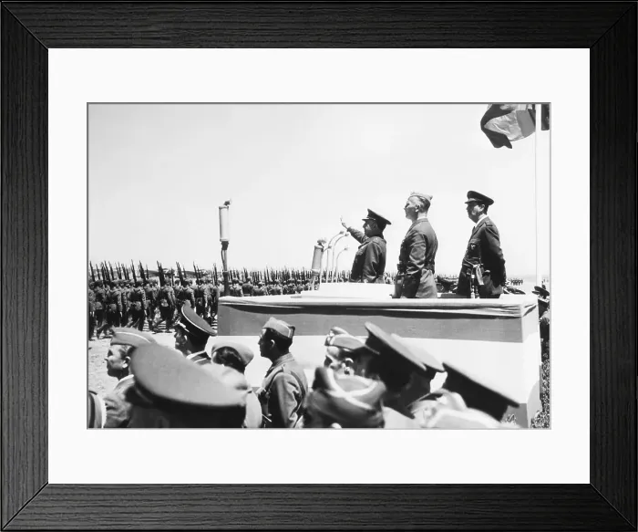 Framed Print : General Franco Inspecting German Soldiers Framed Print : General Franco Inspecting German Soldiers