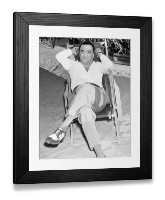 Framed Print : J. Edgar Hoover Sitting at Beach Framed Print : J. Edgar Hoover Sitting at Beach