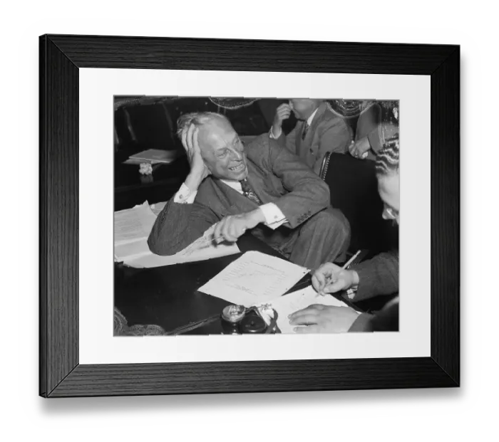 Framed Print : Alfred P. Sloan Sitting and Laughing Framed Print : Alfred P. Sloan Sitting and Laughing