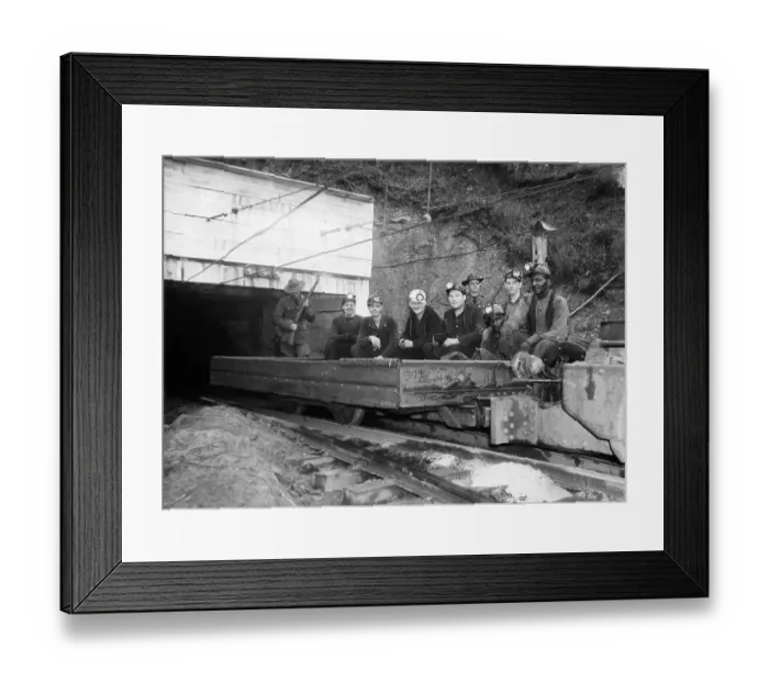Framed Print : Miners Going Underground At Totz Mine Framed Print : Miners Going Underground At Totz Mine