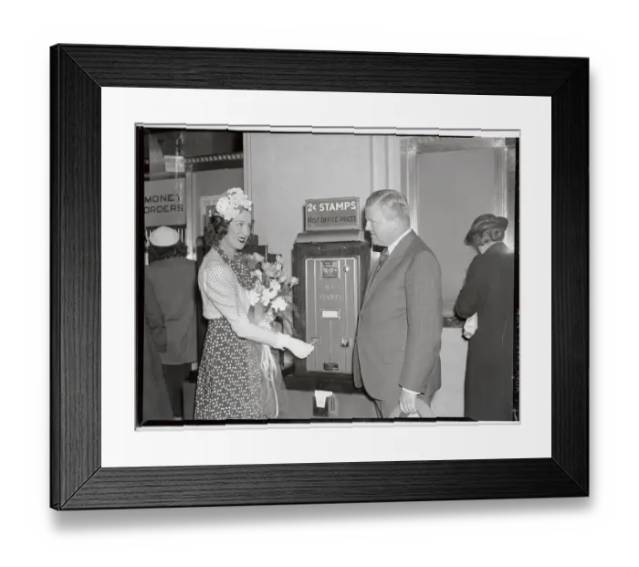 Framed Print : Kitty Carlisle with Postmaster General Framed Print : Kitty Carlisle with Postmaster General
