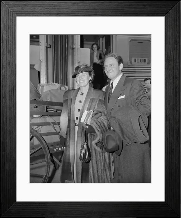 Framed Print : Spencer Tracy with Wife Framed Print : Spencer Tracy with Wife