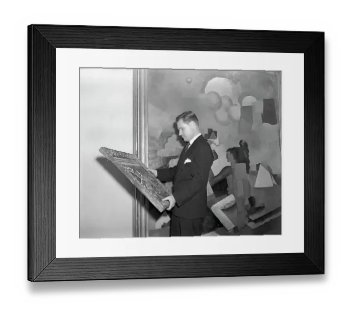 Framed Print : Nelson A. Rockefeller Looking at Painting Framed Print : Nelson A. Rockefeller Looking at Painting