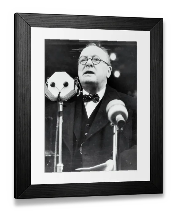 Framed Print : Winston Churchill Addressing Crowds Framed Print : Winston Churchill Addressing Crowds