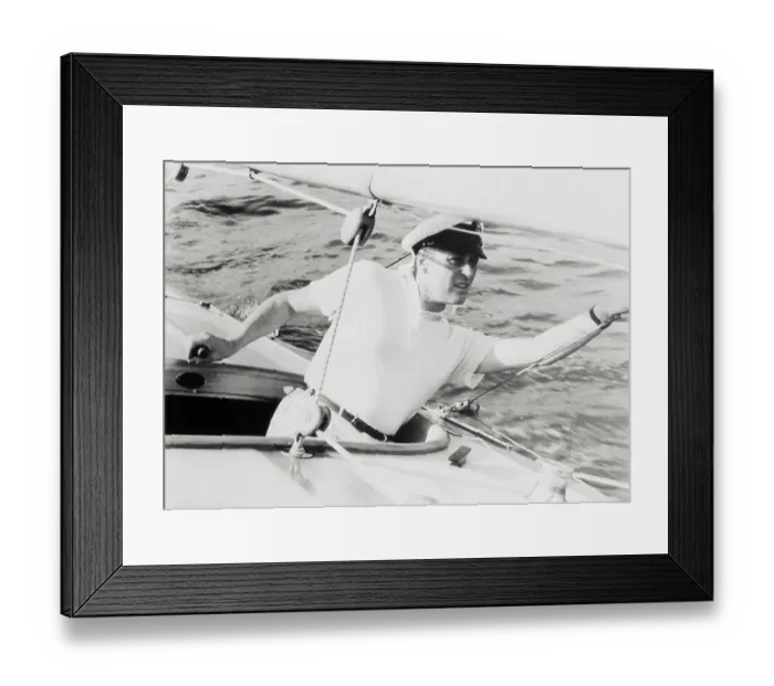 Framed Print : Prince Olav Peering from His Yacht Framed Print : Prince Olav Peering from His Yacht