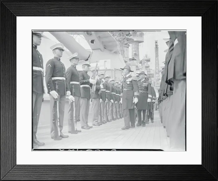 Framed Print : Prince Olav Visiting the Fleet Framed Print : Prince Olav Visiting the Fleet