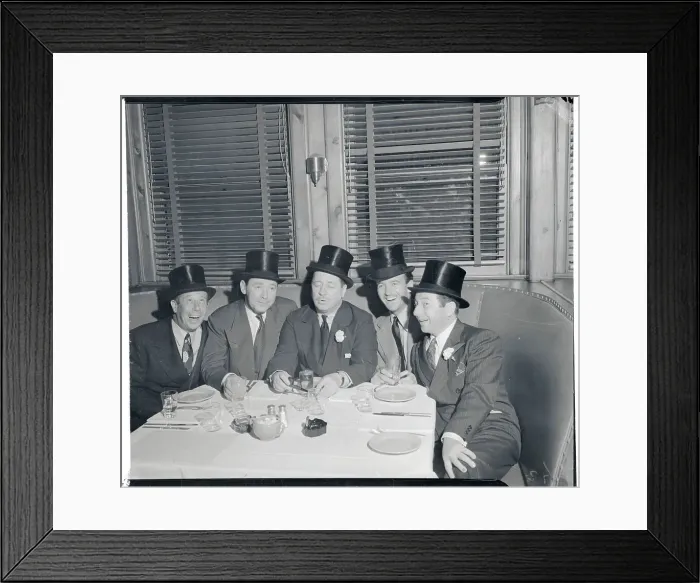 Framed Print : Entertainment Favorites Wearing Top Hats at Table Framed Print : Entertainment Favorites Wearing Top Hats at Table