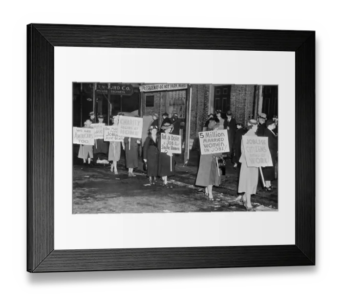 Framed Print : Women Protesters Marching with Signs Framed Print : Women Protesters Marching with Signs