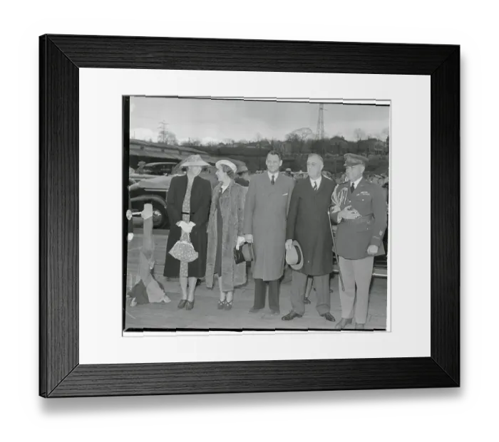 Framed Print : Franklin and Eleanor Roosevelt with Danish Royalty