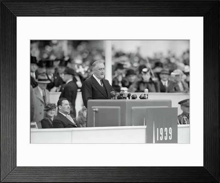 Framed Print : Roosevelt Speaking at World's Fair Opening Framed Print : Roosevelt Speaking at World's Fair Opening