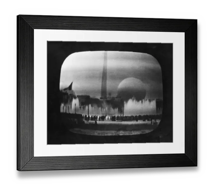 Framed Print : Television Showing World's Fair Opening Framed Print : Television Showing World's Fair Opening