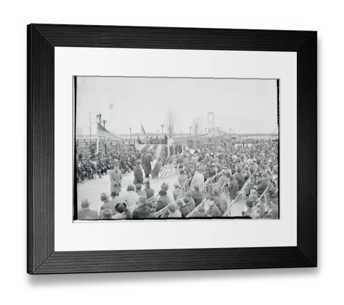 Framed Print : Large Crowd at Bronx Whitestone Bridge Ceremony Framed Print : Large Crowd at Bronx Whitestone Bridge Ceremony