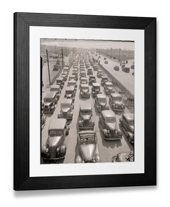 Framed Print : Traffic on the Way to the World's Fair Framed Print : Traffic on the Way to the World's Fair