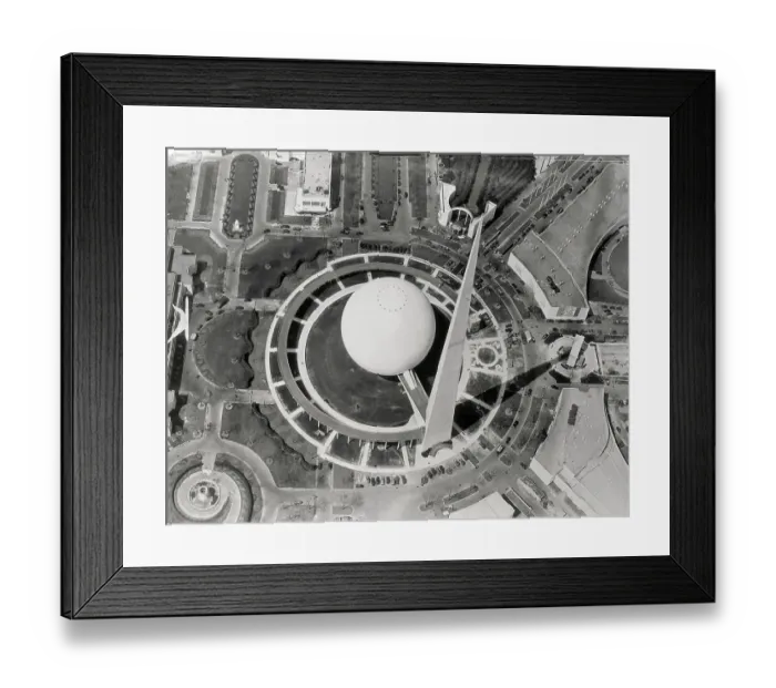 Framed Print : Aerial View of Trylon and Perisphere