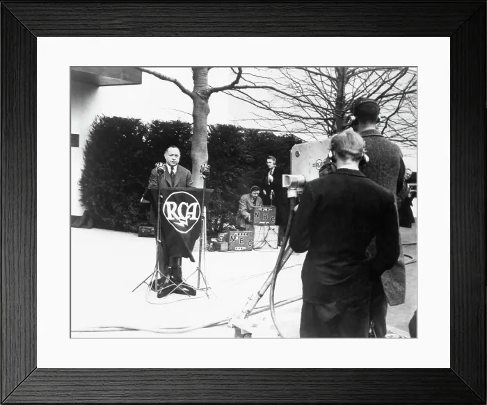Framed Print : David Sarnoff Makes First Television News Broadcast Framed Print : David Sarnoff Makes First Television News Broadcast
