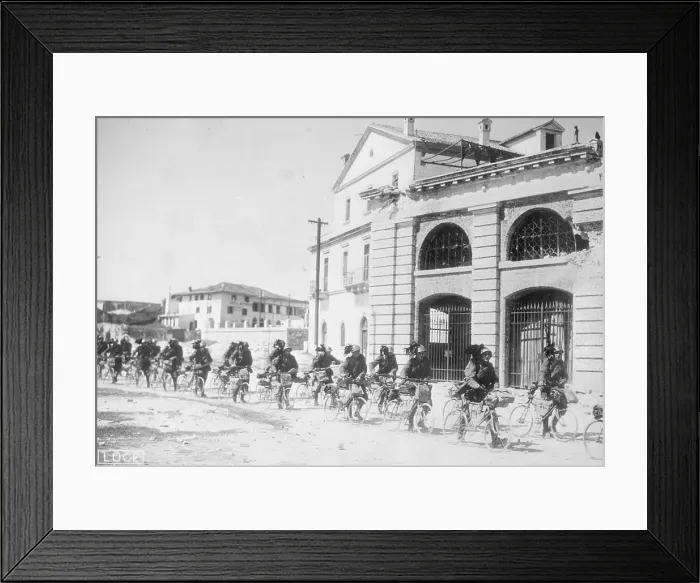 Framed Print : Cycle Troops Passing Through Tirana Framed Print : Cycle Troops Passing Through Tirana