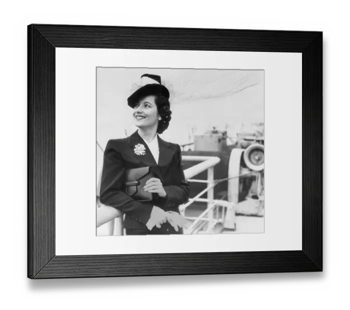 Framed Print : Merle Oberon Aboard Liner Normandie Framed Print : Merle Oberon Aboard Liner Normandie
