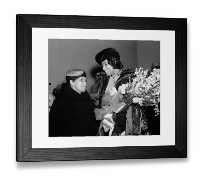 Framed Print : Marian Anderson Holding Flowers with Mother Framed Print : Marian Anderson Holding Flowers with Mother
