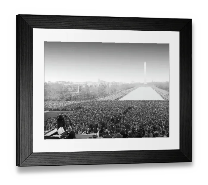 Framed Print : Crowd Gathered Around Reflecting Pool Framed Print : Crowd Gathered Around Reflecting Pool