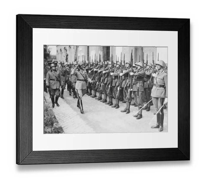 Framed Print : Prince of Piedmont Saluting Soldiers on Review Framed Print : Prince of Piedmont Saluting Soldiers on Review