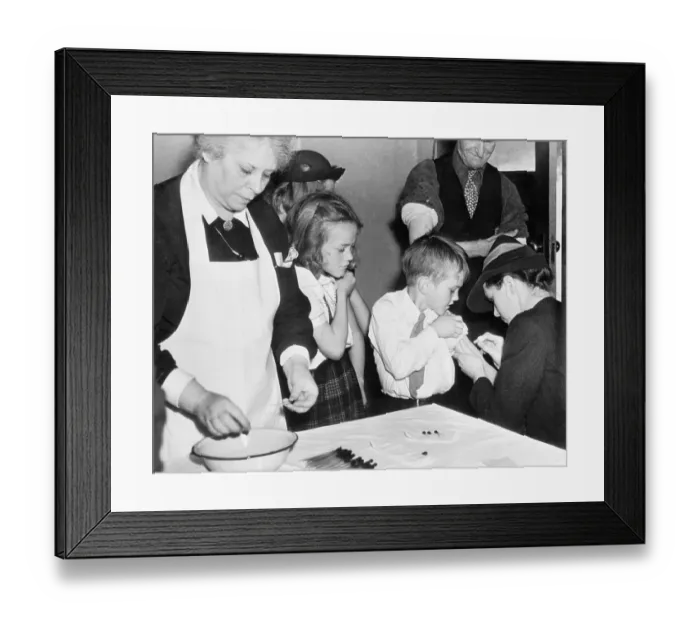 Framed Print : Doctor Vaccinating Children for Smallpox Framed Print : Doctor Vaccinating Children for Smallpox
