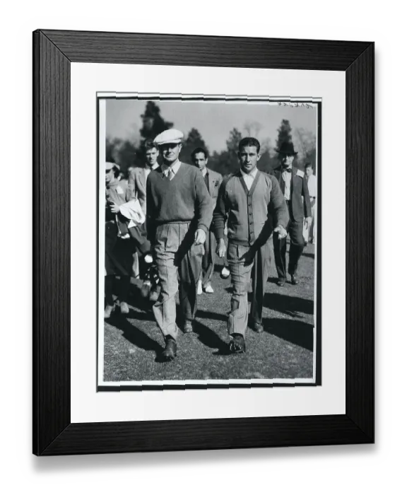 Framed Print : Byron Nelson Walking with Dick Metz Framed Print : Byron Nelson Walking with Dick Metz