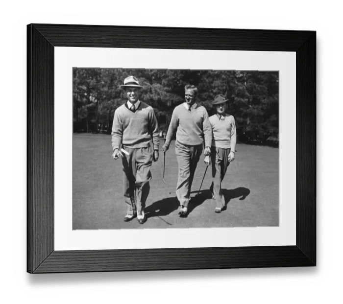 Framed Print : Ben Hogan Strolling Along With Other Golfers Framed Print : Ben Hogan Strolling Along With Other Golfers