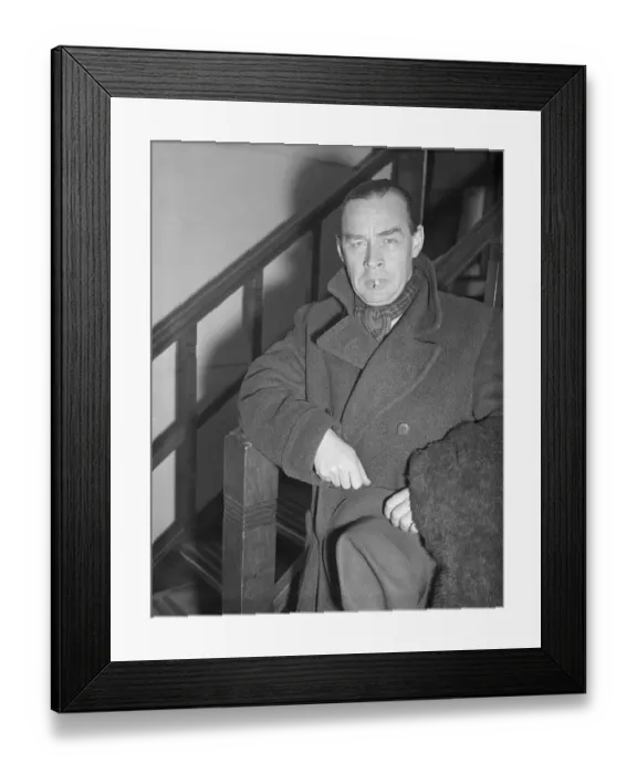 Framed Print : Erich Maria Remarque Smoking Cigarette Framed Print : Erich Maria Remarque Smoking Cigarette