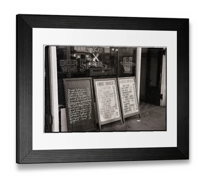 Framed Print : Menu Boards Outside Restaurant Framed Print : Menu Boards Outside Restaurant