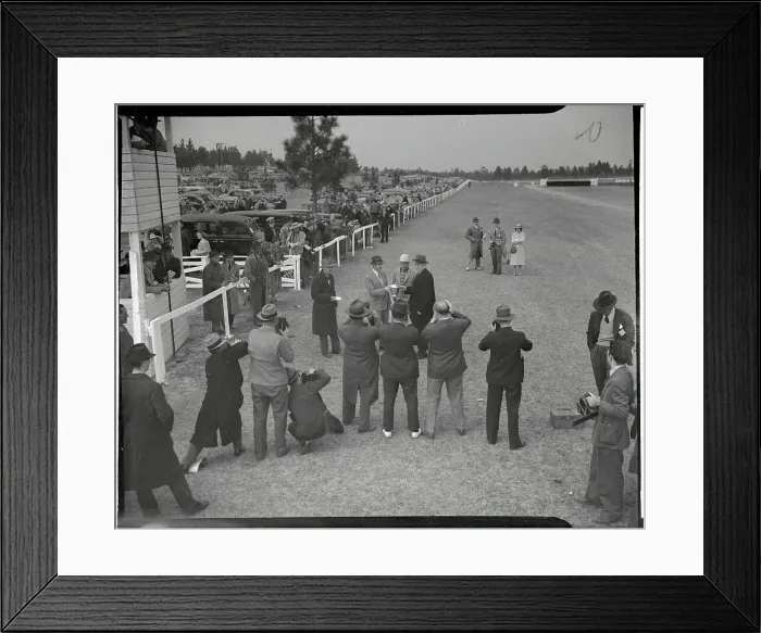 Framed Print : View of Paul Mellon Receiving Trophy From Clyde Hoey Framed Print : View of Paul Mellon Receiving Trophy From Clyde Hoey