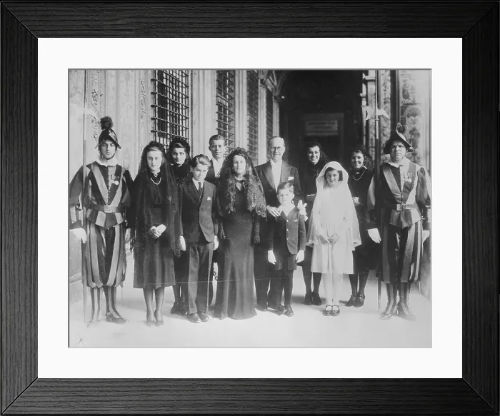 Framed Print : Joseph Kennedy with Wife and Eight Children