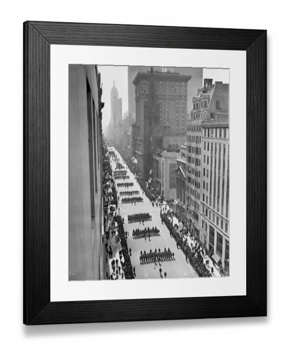 Framed Print : Overhead View of St. Patrick's Parade Framed Print : Overhead View of St. Patrick's Parade