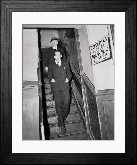 Framed Print : Salvador Dali Leaving Police Station Framed Print : Salvador Dali Leaving Police Station