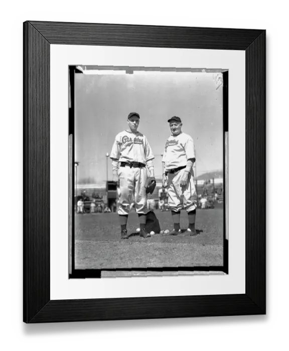 Framed Print : Honus Wagner Coaching Younger Player Framed Print : Honus Wagner Coaching Younger Player