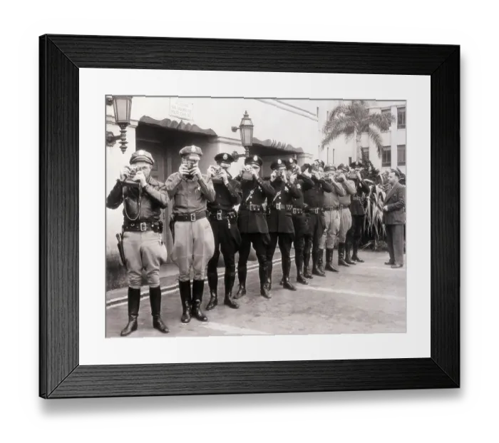 Framed Print : Police Officers Using Their New Cameras Framed Print : Police Officers Using Their New Cameras