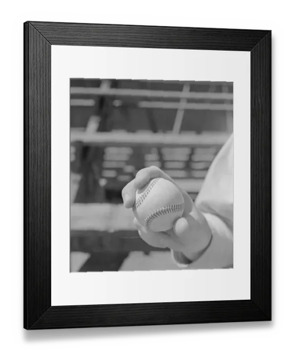 Framed Print : Fred Hutchinson's Hand Clutching Baseball