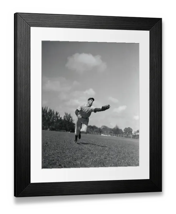 Framed Print : Joe DiMaggio Catching a Ball Framed Print : Joe DiMaggio Catching a Ball